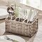 mDesign Plastic Woven Divided Cutlery Storage Organizer Caddy Tote